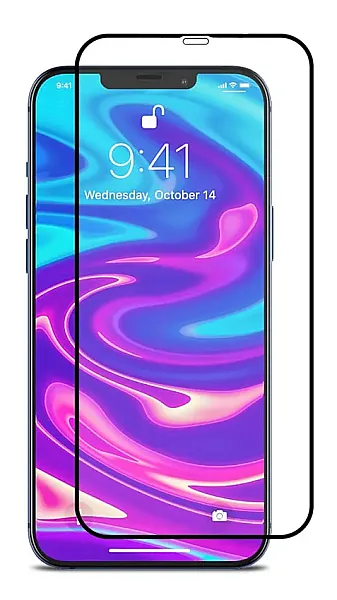 POWERTECH Tempered Glass 5D, full glue, iPhone 12 mini, μαύρο