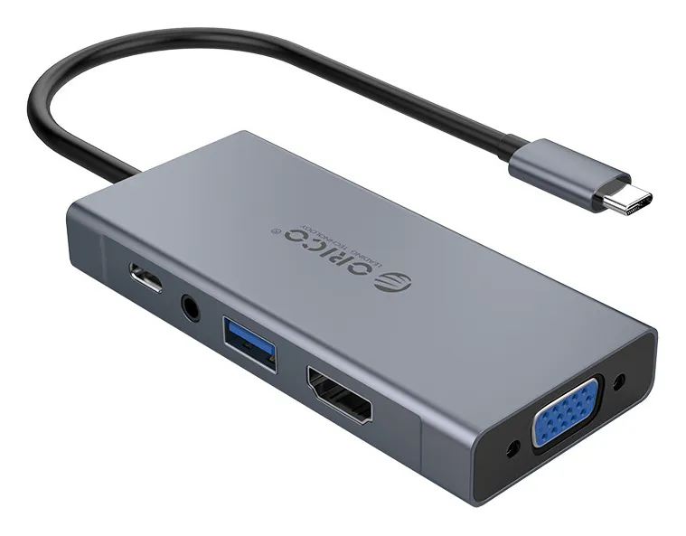 ORICO docking station MC-U501P, 5 θυρών, USB-C σύνδεση, 60W PD, 4K, γκρι