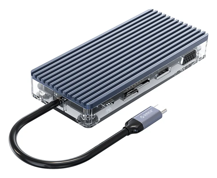 ORICO docking station WB-11P, 11 θυρών, USB-C σύνδεση, 100W PD, 4K, γκρι