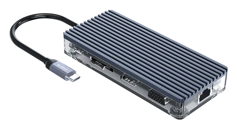 ORICO docking station WB-11P, 11 θυρών, USB-C σύνδεση, 100W PD, 4K, γκρι