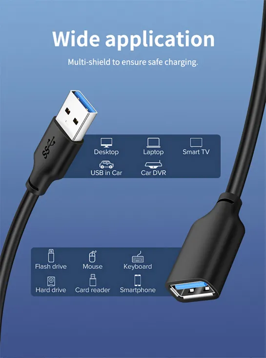 CABLETIME καλώδιο προέκτασης USB CT-AMAFN, 5Gbps, 2m, μαύρο