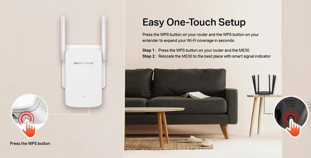 MERCUSYS Wi-Fi Range Extender ME30, 1200Mbps, Ver. 1.0
