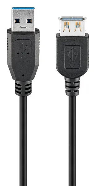 GOOBAY καλώδιο USB 3.0 σε USB (F) 95726, copper, 5m, μαύρο