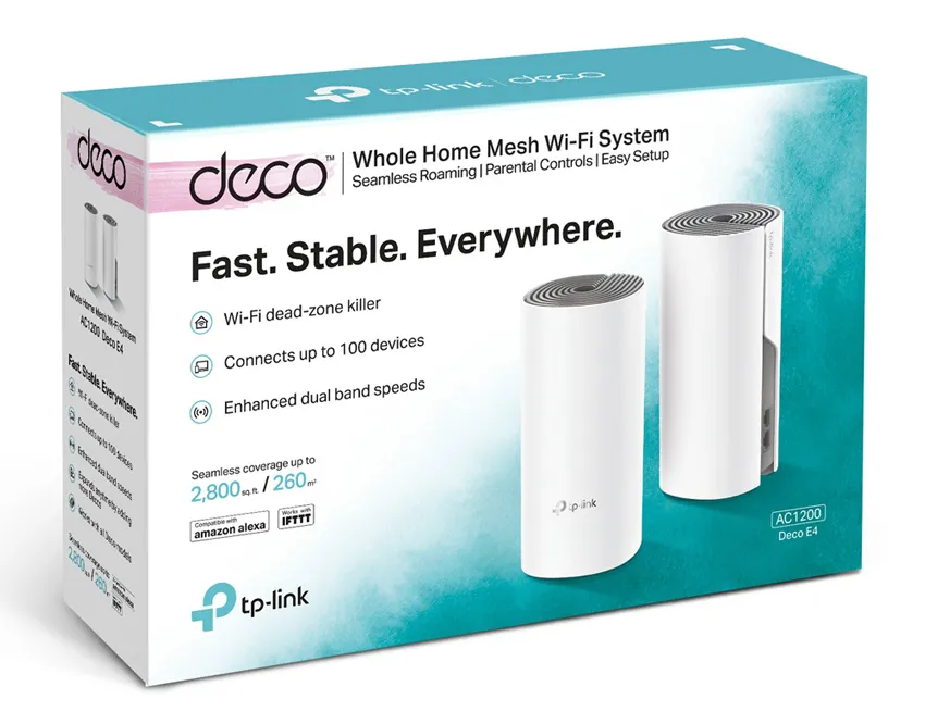 TP-LINK Home Mesh Wi-Fi System DECO E4, AC1200, 2τμχ, Ver. 2.0