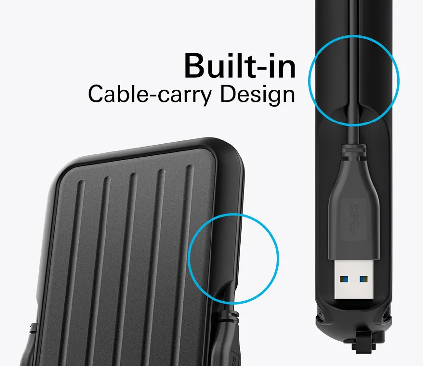 SILICON POWER εξωτερικός HDD Armor A66, 2TB, USB 3.2, μαύρος