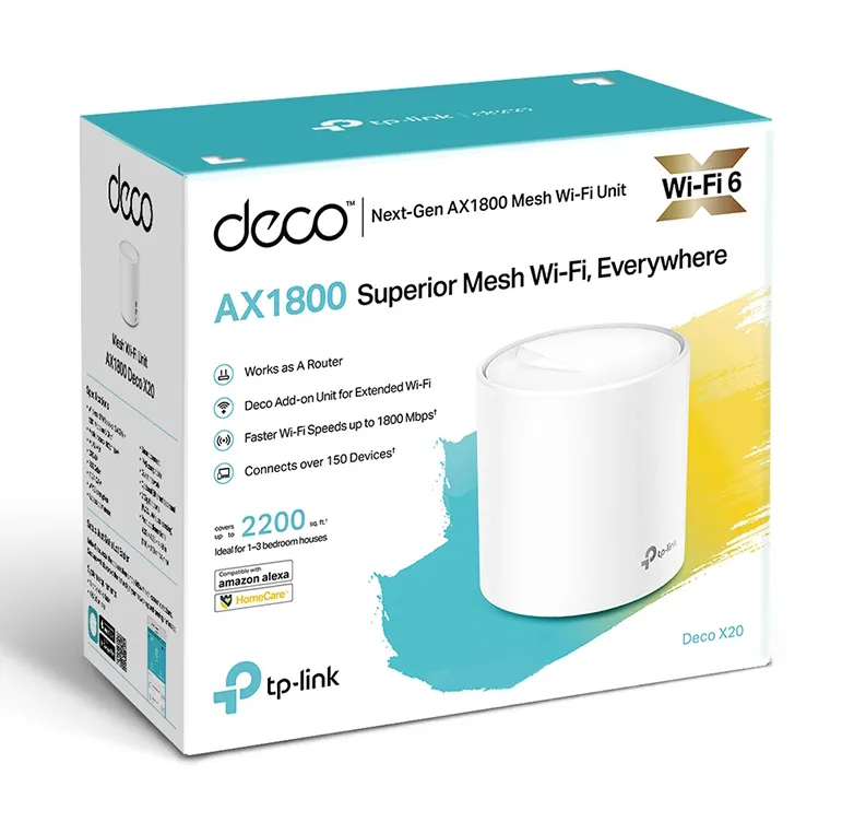 TP-LINK access point Deco X20, mesh WiFi 6, AX1800, Dual Band, Ver. 2.0