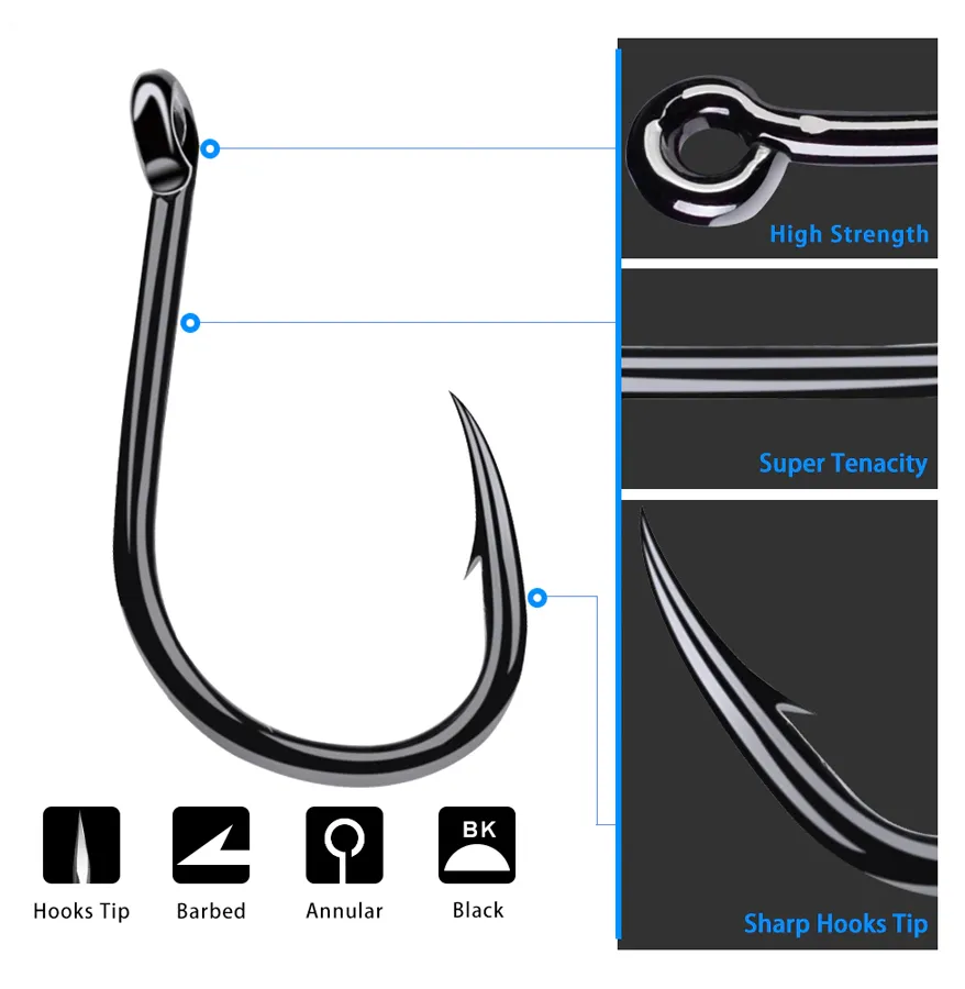 Αγκίστρια ψαρέματος FH080-N10-100JZ, με θήκη, No10, 100τμχ