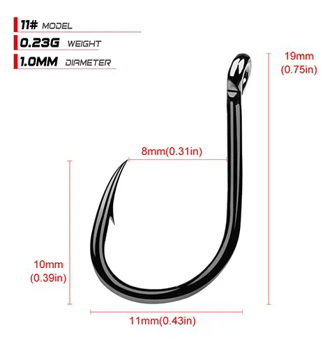 Αγκίστρια ψαρέματος FH080-N12-100JZ, με θήκη, No12, 100τμχ