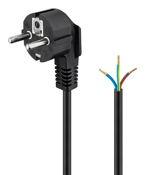 GOOBAY καλώδιο τροφοδοσίας 93976, γωνιακό, 0.75mm², 1.5m, μαύρο