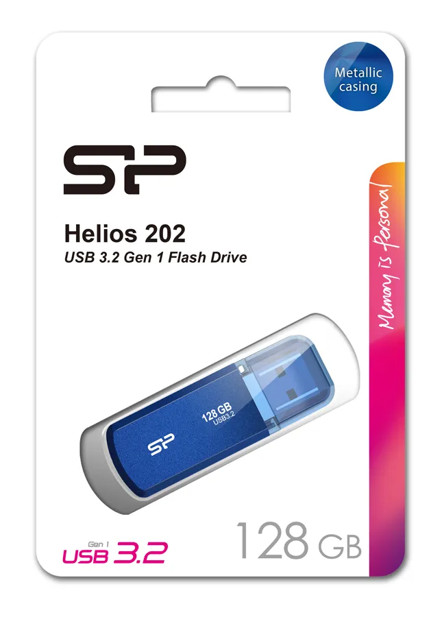 SILICON POWER USB Flash Drive Helios 202, 128GB, USB 3.2, μπλε