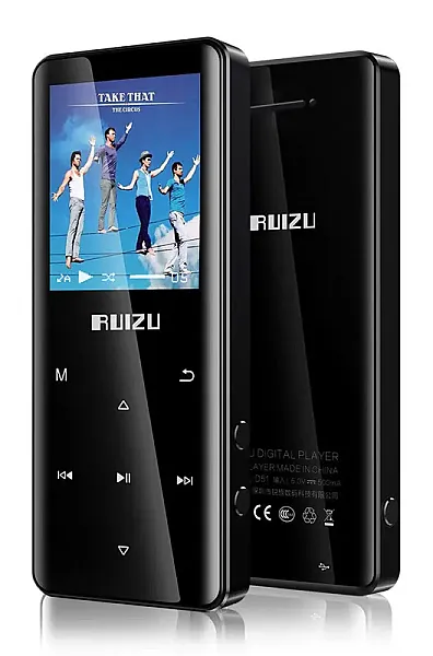 RUIZU MP3 player D51 με ηχείο, 1.8", 8GB, BT, ελληνικό μενού, μαύρο