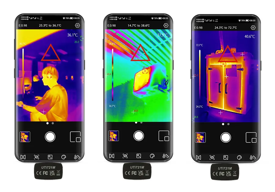 UNI-T συσκευή θερμικής απεικόνισης UTi721M για smartphone, έως 550 °C