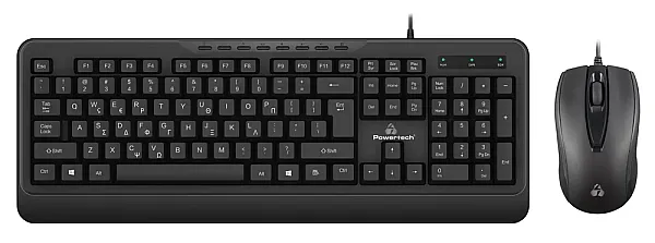 POWERTECH set ποντίκι & πληκτρολόγιο PT-1067, ενσύρματο, 1000DPI, μαύρο