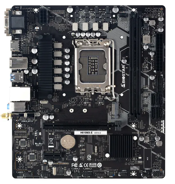 BIOSTAR μητρική H610MX-E, 2x DDR4, s1700, USB 3.2, uATX, GbE, Ver. 6.0