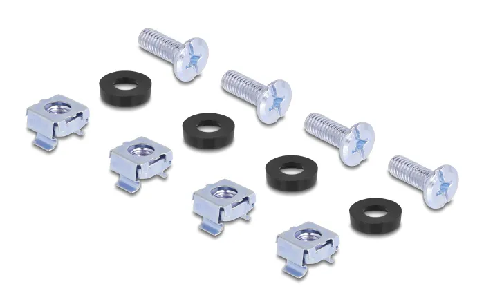 DELOCK σετ βάσεις τοποθέτησης για rack 66236, ασημί, 2τμχ