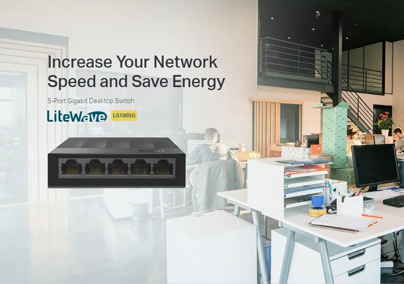 TP-LINK desktop switch LiteWave LS1005G, 5-port 10/100/1000Mbps, Ver 5.40