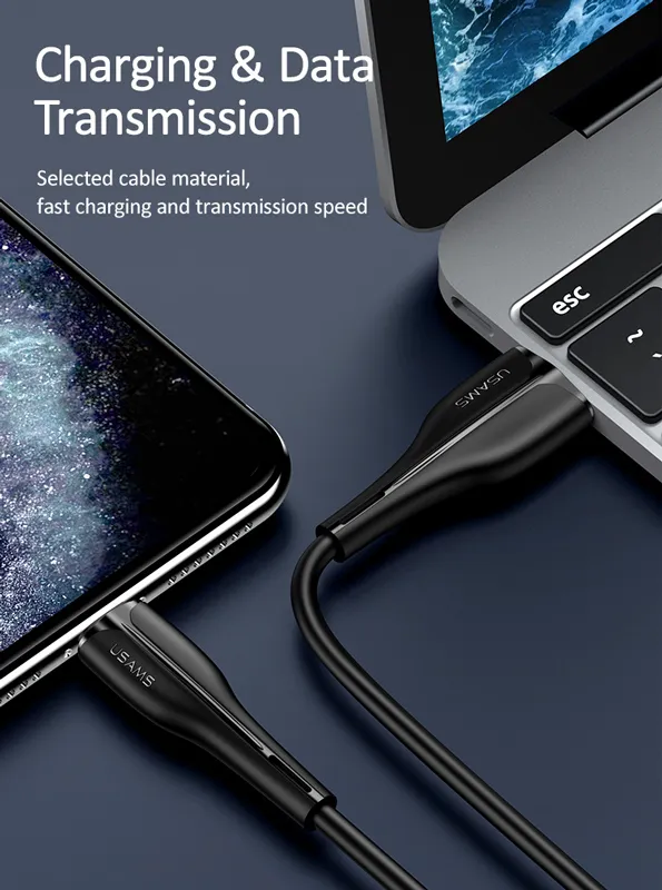 USAMS καλώδιο Lightning σε USB US-SJ371, 2A, 1m, λευκό