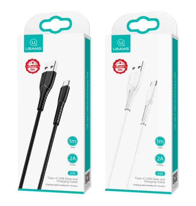 USAMS καλώδιο USB-C σε USB US-SJ366, 2A, 1m, μαύρο