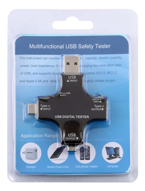 Συσκευή ελέγχου λειτουργίας θύρας USB, Micro USB & USB-C, 3.6-32V, LCD