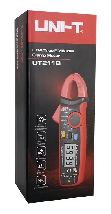 UNI-T μίνι ψηφιακή αμπεροτσιμπίδα UT211B, 60A AC/DC, NCV, True RMS