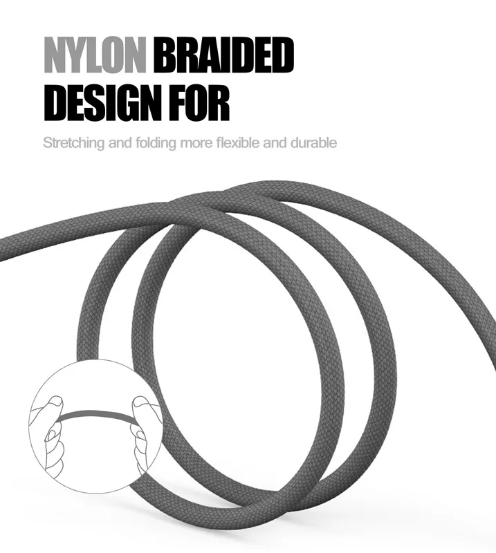 LDNIO καλώδιο USB σε USB-C/Lightning/Micro USB LC93, 3.4A, 1.2m, γκρι