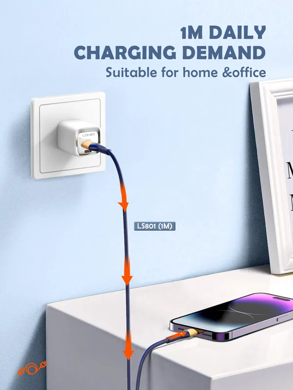 LDNIO καλώδιο Lightning σε USB LS801, 30W, 1m, μπλε