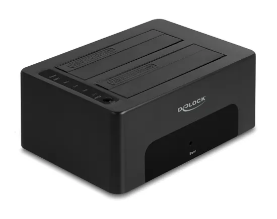 DELOCK docking station για 2.5" ή 3.5" SATA HDD/SSD 64187, 2 θέσεων, 5Gbps, clone/erase function, μαύρο