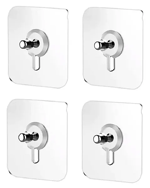 HOME USE αυτοκόλλητες βάσεις HUH-0156, 57x57mm, διάφανο, 4τμχ