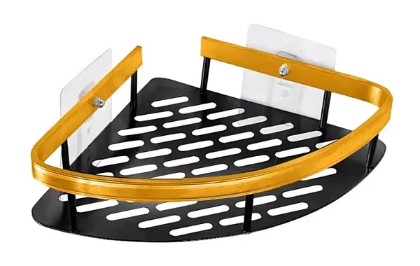 HOME USE γωνιακό ράφι τοίχου HUH-0157, αλουμινίου, 28x5.5x21cm, χρυσό