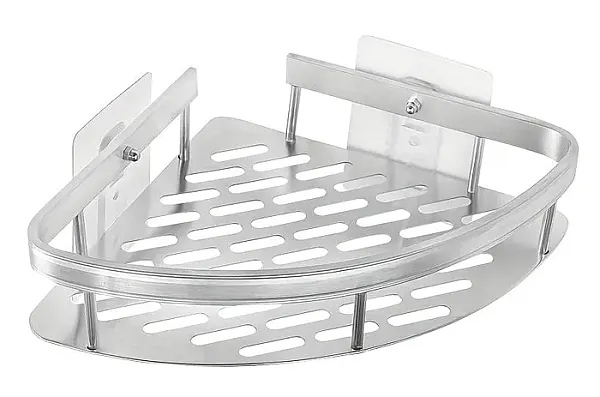 HOME USE γωνιακό ράφι τοίχου HUH-0158, αλουμινίου, 28x5.5x21cm, ασημί