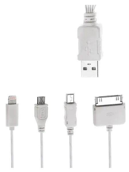 POWERTECH καλώδιο USB 4 in 1 PT-214, 1m, λευκό
