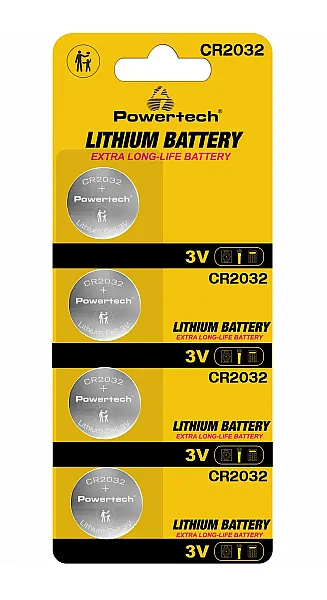 POWERTECH μπαταρίες λιθίου PT-1210, CR2032, 3V, 4τμχ