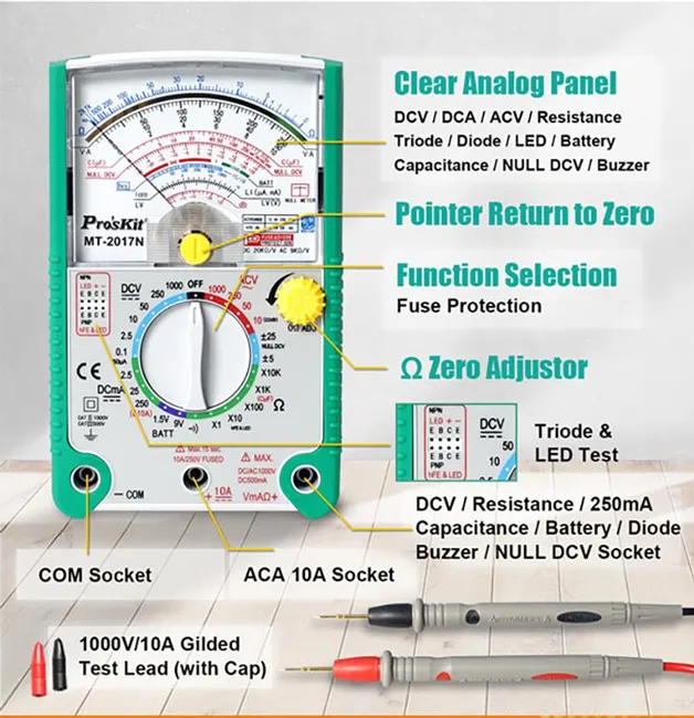 PROSKIT αναλογικό πολύμετρο MT-2017N, DCV, ACV