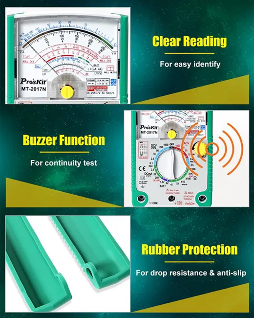 PROSKIT αναλογικό πολύμετρο MT-2017N, DCV, ACV