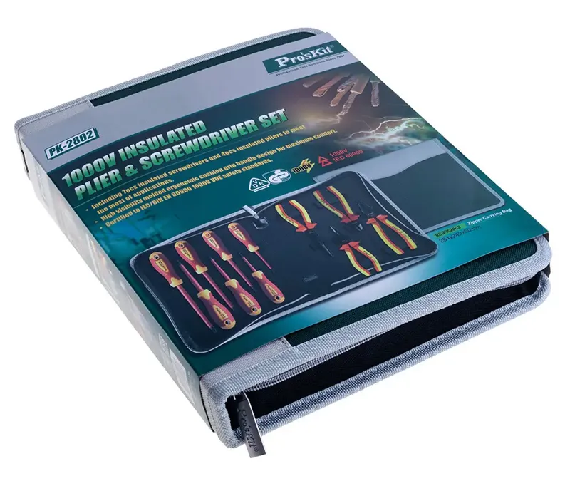PROSKIT σετ εργαλείων ηλεκτρολόγου PK-2802 με θήκη, 1000V μόνωση, 11τμχ