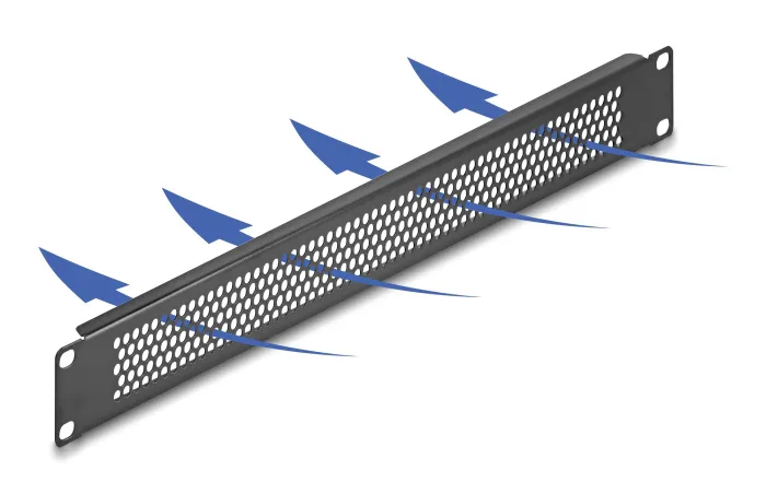 DELOCK κάλυμμα panel 67035 για 19"/1U rack, με αεραγωγούς, μαύρο
