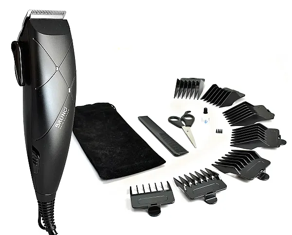 BRUNO σετ κουρευτική μηχανή ρεύματος BRN-0197 με εξαρτήματα & τσαντάκι, μαύρη