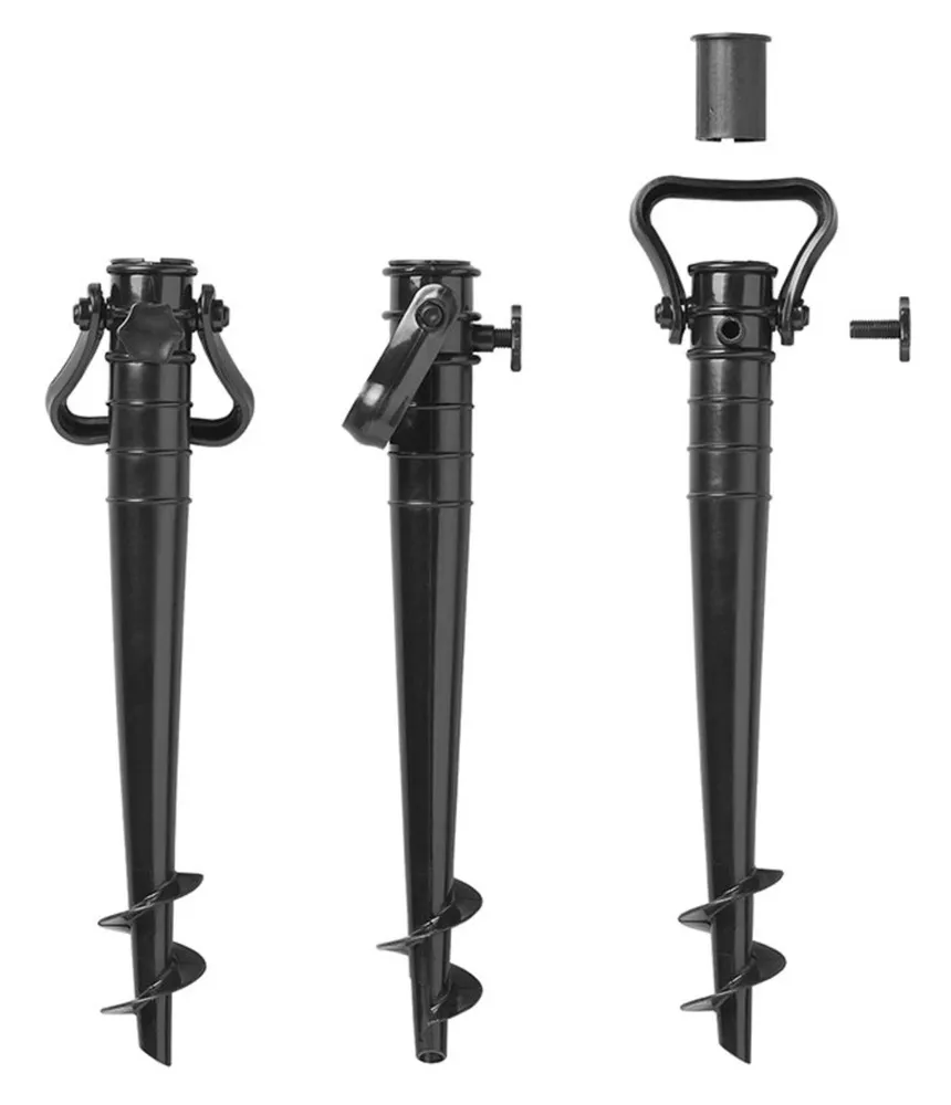 PROPLUS βάση ομπρέλας παραλίας 360819, κοντάρι διαμέτρου 25-36mm, μαύρη