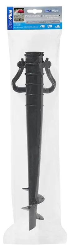 PROPLUS βάση ομπρέλας παραλίας 360819, κοντάρι διαμέτρου 25-36mm, μαύρη