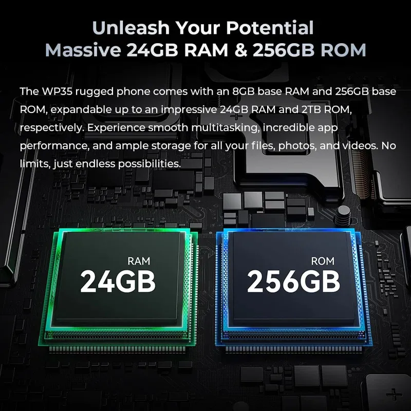 OUKITEL smartphone WP35, 6.6", 8/256GB, 5G, 11000mAh, IP68/IP69K, γκρι